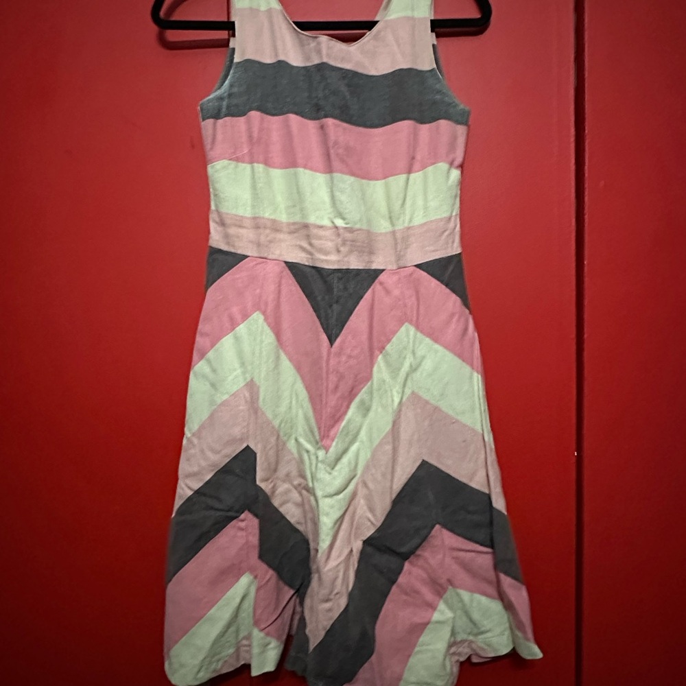 Chevron Striped Sleeveless Dress